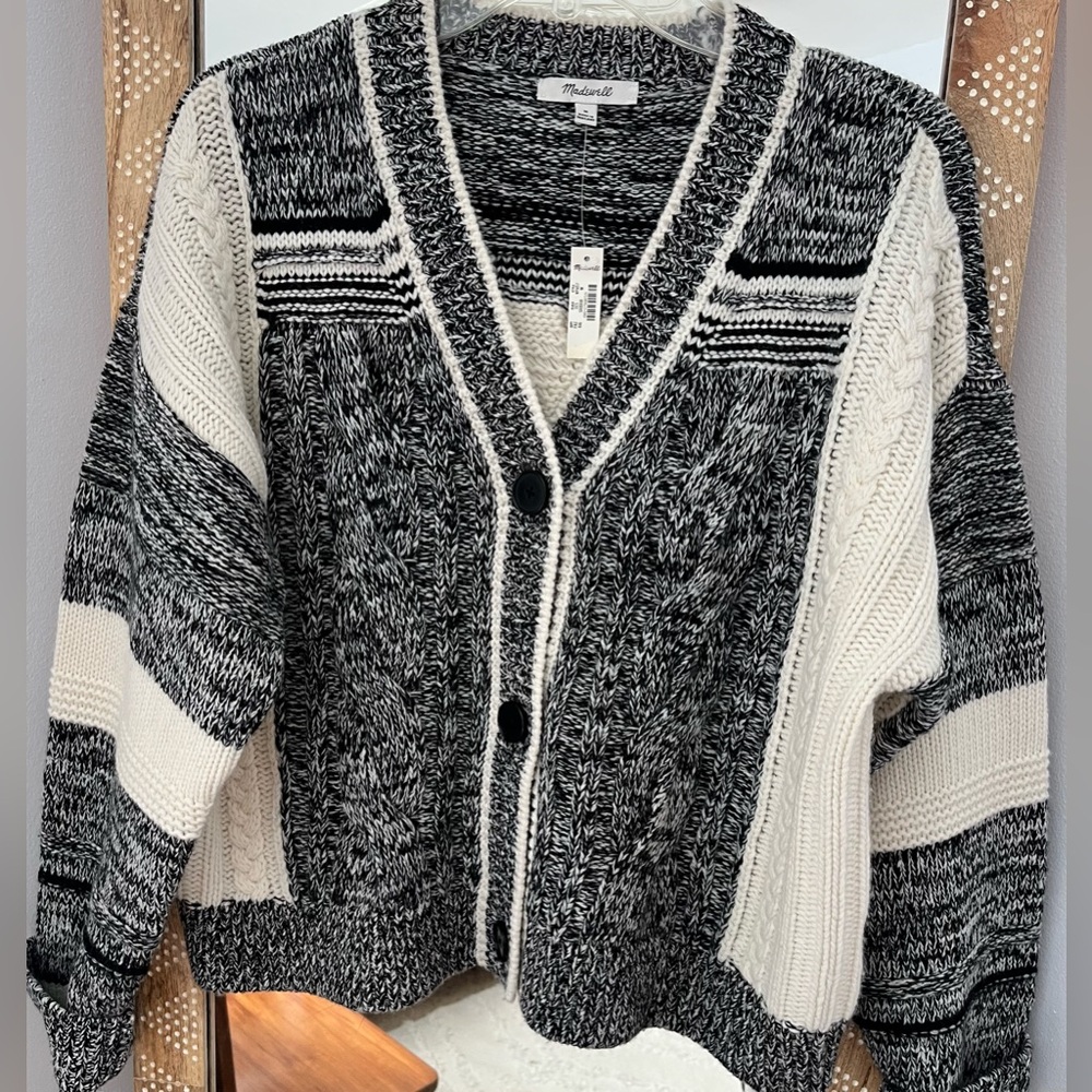 NWT Madewell Marled Patchwork Cardigan